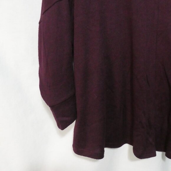 GEORGE | 1X | Stylish Burgundy Knit Lightweight Hoodie - Picture 13 of 15